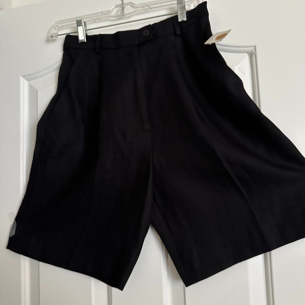 NWT Talbots Size 4 Black Linen Shorts
